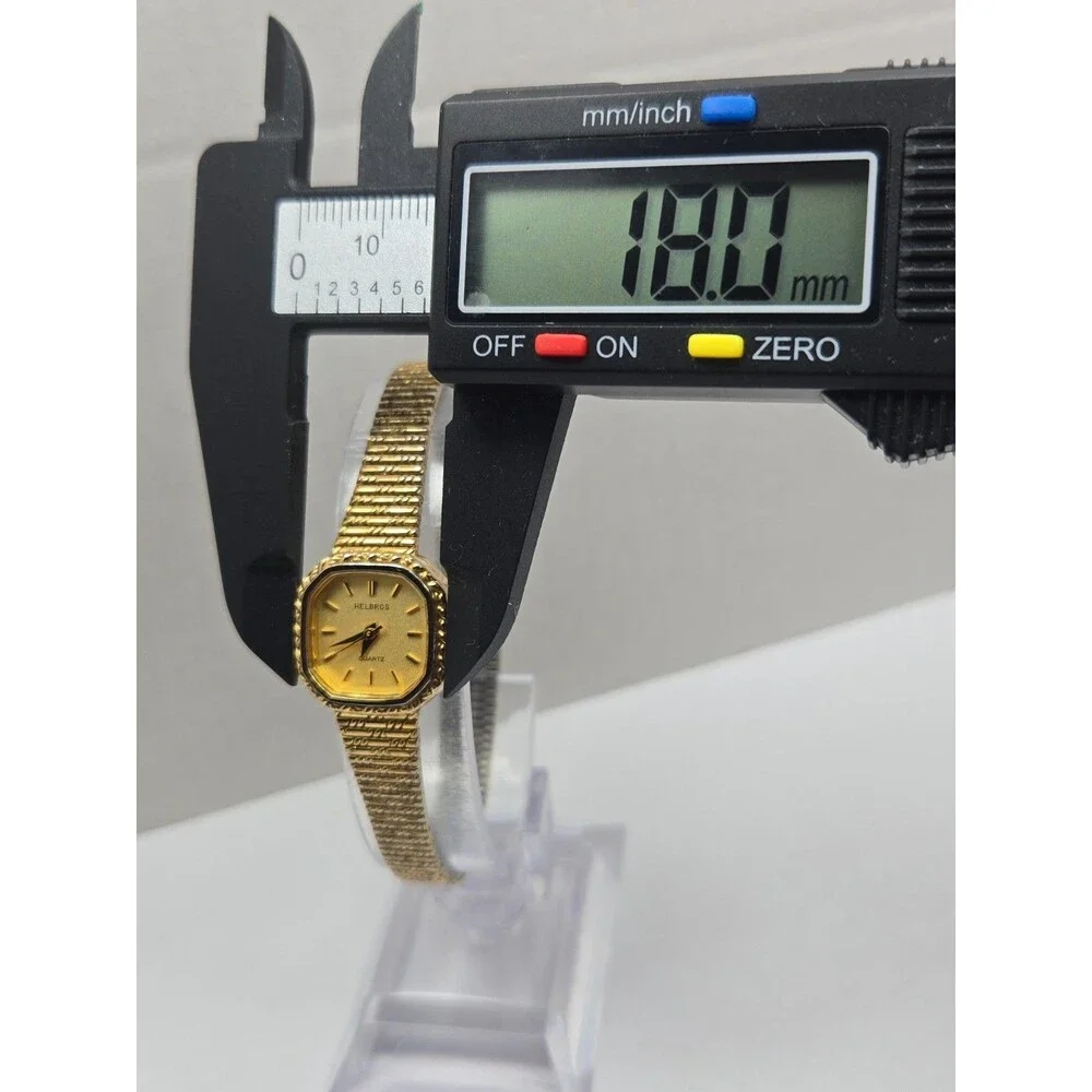 Vintage Helbros 25291 Womens Gold Tone Quartz Dress Watch Dainty New Battery
